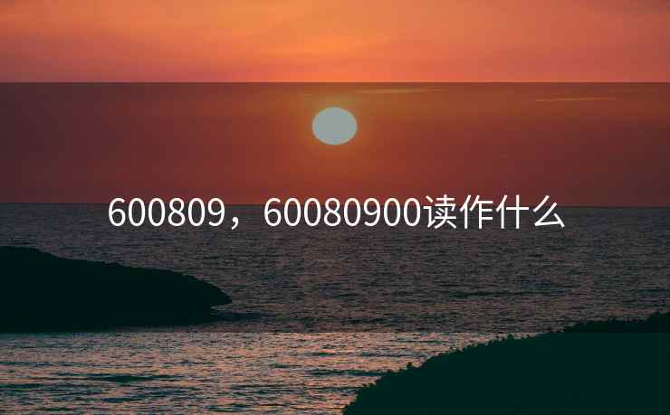 600809，60080900读作什么
