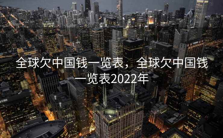 全球欠中国钱一览表，全球欠中国钱一览表2022年