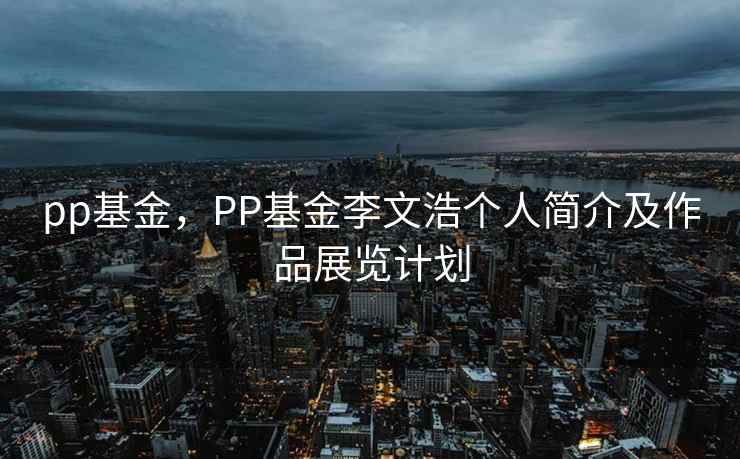 pp基金，PP基金李文浩个人简介及作品展览计划